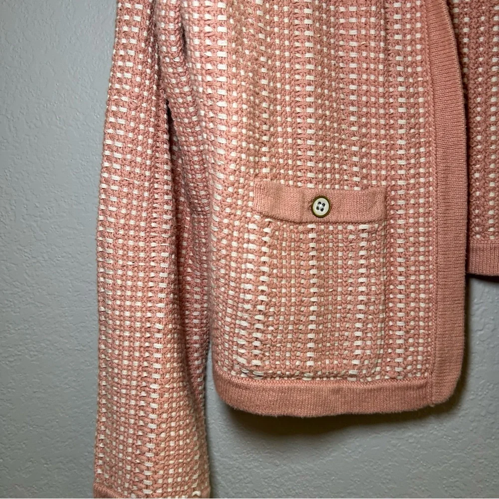 J. Crew Textured Knit Cardigan in Soft Pink women’s small preppy career office - Picture 2 of 8